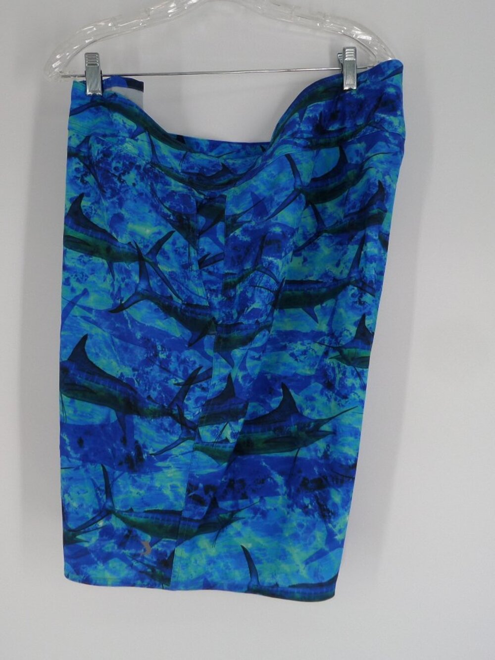 Reel Legends Mens Swim Shorts UPF 30 Moisture Wicking Size 44 Blue Sword Fish
